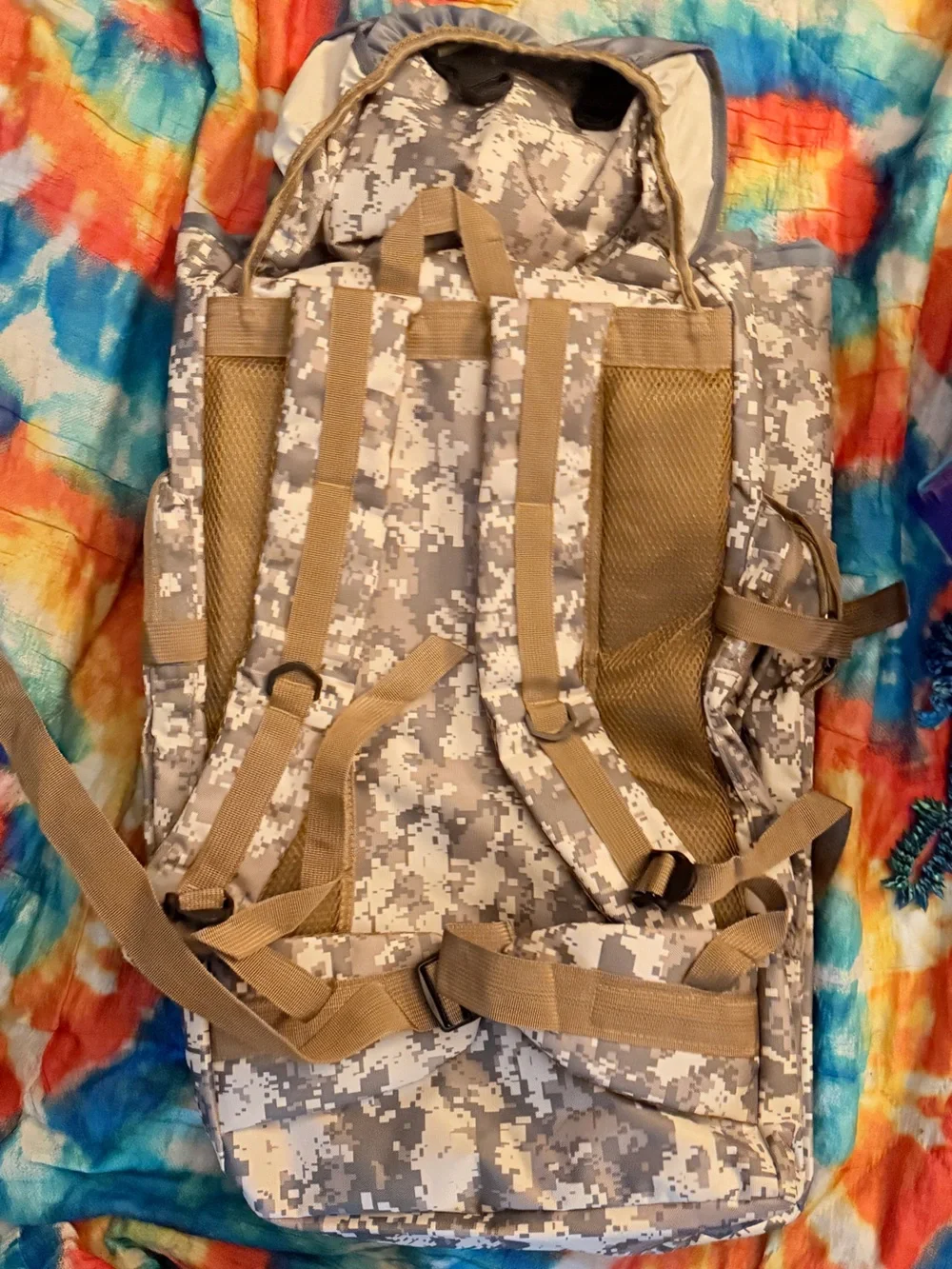 80l Tactical Survival Molle Rucksack Outdoor Bag NEW Desert Camo Hiking Camping